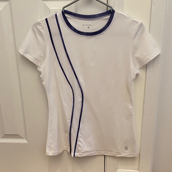 sofibella Tops - Sofibella White and Blue Tennis Shirt, Small
